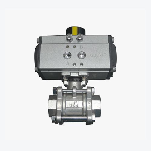 氣動三片式絲口球閥